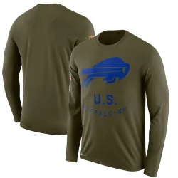 Buffalo Bills Legend Men's 2018 Salute to Service Sideline Performance Long Sleeve T-Shirt (Olive)