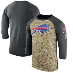 Buffalo Bills Legend Men's Salute to Service 2017 Sideline Performance Three-Quarter Sleeve T-Shirt (Camo/Anthracite)