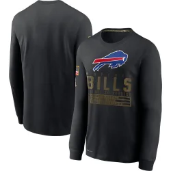 Buffalo Bills Men's 2020 Salute to Service Sideline Performance Long Sleeve T-Shirt (Black)