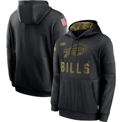 Buffalo Bills Men's 2020 Salute to Service Sideline Performance Pullover Hoodie (Black)