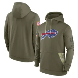 Buffalo Bills Men's 2022 Salute to Service Therma Performance Pullover Hoodie (Olive)