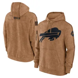 Buffalo Bills Men's 2023 Salute to Service Club Pullover Hoodie (Brown)
