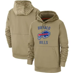 Buffalo Bills Men's Tan 2019 Salute to Service Sideline Therma Pullover Hoodie ()
