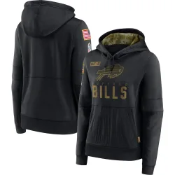 Buffalo Bills Women's 2020 Salute to Service Performance Pullover Hoodie (Black)