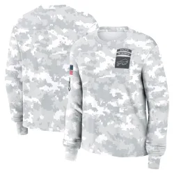 Buffalo Bills Women's 2024 Salute To Service Long Sleeve T-Shirt (Arctic Camo)