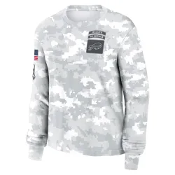 Buffalo Bills Women's 2024 Salute To Service Long Sleeve T-Shirt (Arctic Camo)