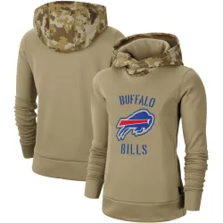 Buffalo Bills Women's Khaki 2019 Salute to Service Therma Pullover Hoodie ()