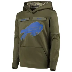 Buffalo Bills Youth 2018 Salute to Service Pullover Performance Hoodie (Green)