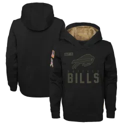 Buffalo Bills Youth 2020 Salute to Service Pullover Performance Hoodie (Black)