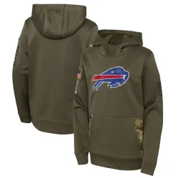 Buffalo Bills Youth 2022 Salute to Service Performance Pullover Hoodie (Olive)