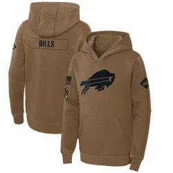 Buffalo Bills Youth 2023 Salute to Service Club Fleece Pullover Hoodie (Brown)