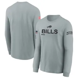 Buffalo Bills Youth 2024 Salute To Service Long Sleeve T-Shirt (Gray)