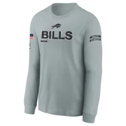 Buffalo Bills Youth 2024 Salute To Service Long Sleeve T-Shirt (Gray)
