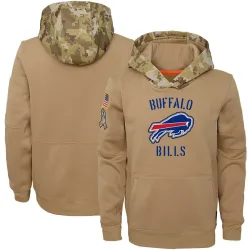 Buffalo Bills Youth Khaki 2019 Salute to Service Therma Pullover Hoodie ()