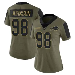 Austin Johnson Buffalo Bills Limited Women's 2021 Salute To Service Jersey (Olive)