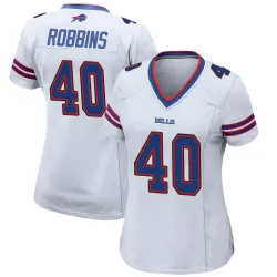 Brad Robbins Buffalo Bills Game Women's Jersey (White)