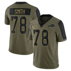 Bruce Smith Buffalo Bills Limited Men's 2021 Salute To Service Jersey (Olive)