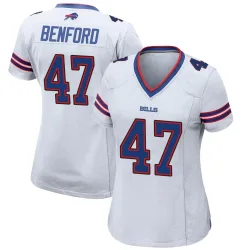 Christian Benford Buffalo Bills Game Women's Jersey (White)