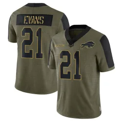Darrynton Evans Buffalo Bills Limited Men's 2021 Salute To Service Jersey (Olive)