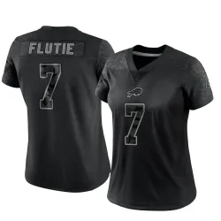 Doug Flutie Buffalo Bills Limited Women's Reflective Jersey (Black)