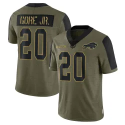 Frank Gore Jr. Buffalo Bills Limited Men's 2021 Salute To Service Jersey (Olive)