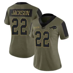 Fred Jackson Buffalo Bills Limited Women's 2021 Salute To Service Jersey (Olive)