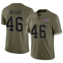 Ja'Marcus Ingram Buffalo Bills Limited Men's 2022 Salute To Service Jersey (Olive)