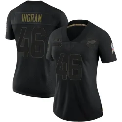Ja'Marcus Ingram Buffalo Bills Limited Women's 2020 Salute To Service Jersey (Black)