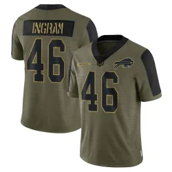 Ja'Marcus Ingram Buffalo Bills Limited Youth 2021 Salute To Service Jersey (Olive)