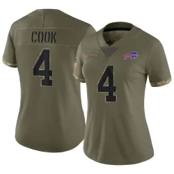 James Cook Buffalo Bills Limited Women's 2022 Salute To Service Jersey (Olive)