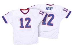Jim Kelly Buffalo Bills Authentic Men's Mitchell And Ness Throwback Jersey (White)