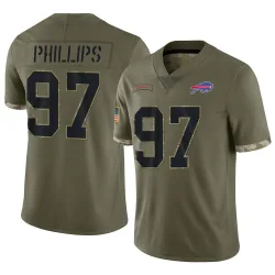Jordan Phillips Buffalo Bills Limited Men's 2022 Salute To Service Jersey (Olive)