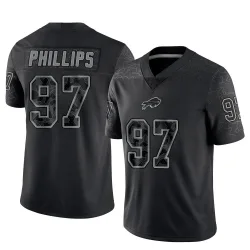 Jordan Phillips Buffalo Bills Limited Men's Reflective Jersey (Black)