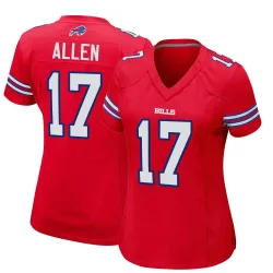 Josh Allen Buffalo Bills Game Women's Alternate Jersey (Red)