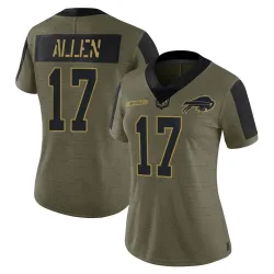 Josh Allen Buffalo Bills Limited Women's 2021 Salute To Service Jersey (Olive)