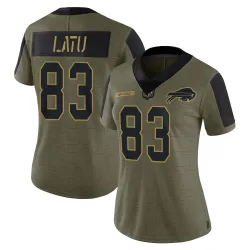 Keleki Latu Buffalo Bills Limited Women's 2021 Salute To Service Jersey (Olive)