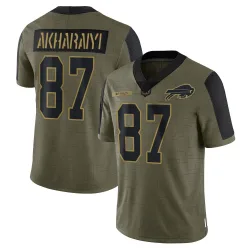 Kelly Akharaiyi Buffalo Bills Limited Men's 2021 Salute To Service Jersey (Olive)