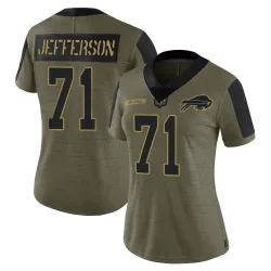 Quinton Jefferson Buffalo Bills Limited Women's 2021 Salute To Service Jersey (Olive)