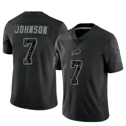 Taron Johnson Buffalo Bills Limited Men's Reflective Jersey (Black)
