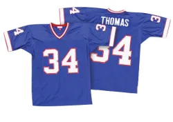 Thurman Thomas Buffalo Bills Authentic Men's Mitchell And Ness 35th Anniversary Patch Throwback Jersey (Royal Blue)