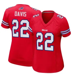 Vontae Davis Buffalo Bills Game Women's Alternate Jersey (Red)