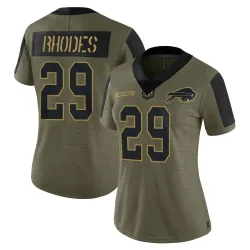 Xavier Rhodes Buffalo Bills Limited Women's 2021 Salute To Service Jersey (Olive)
